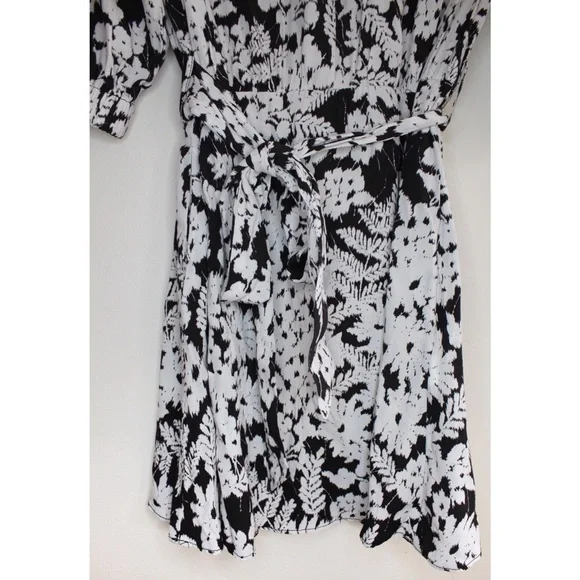 Zara NWT Floral Buttoned & Belted Mini Dress Small - Picture 6 of 9